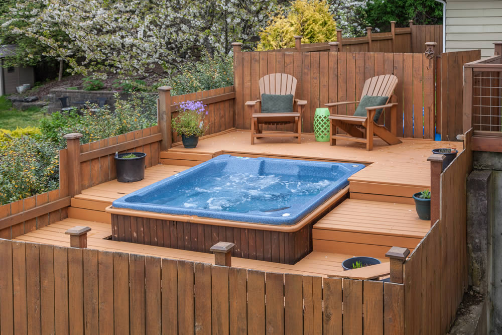 hot tub on composite decking