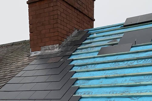 roofing membrane exposed