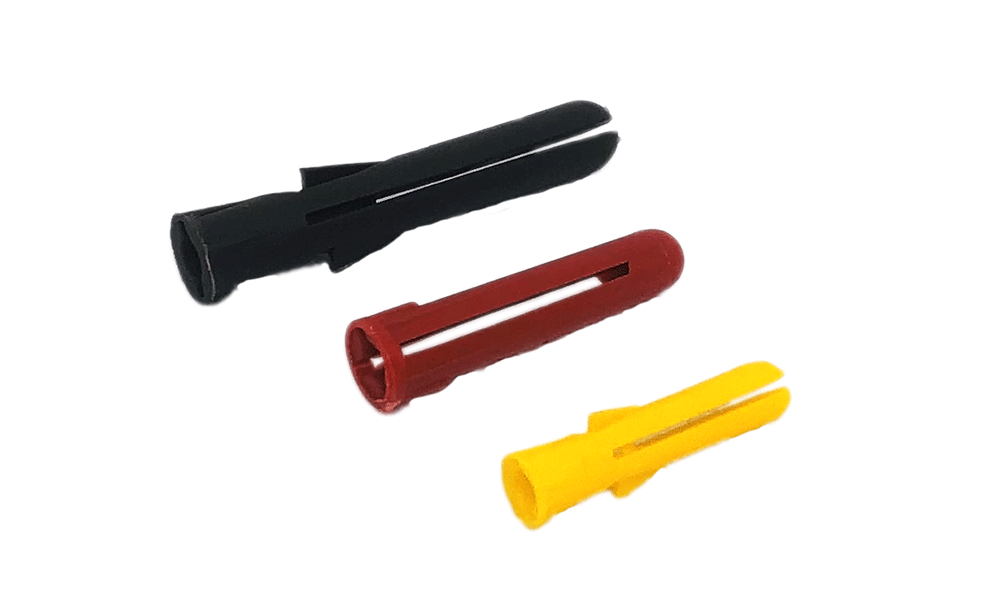 three wall plugs 25, 35 and 45mm long