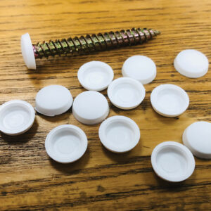 White plastic screw caps