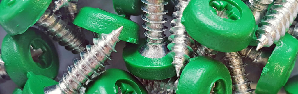 Green EV numberplate screws